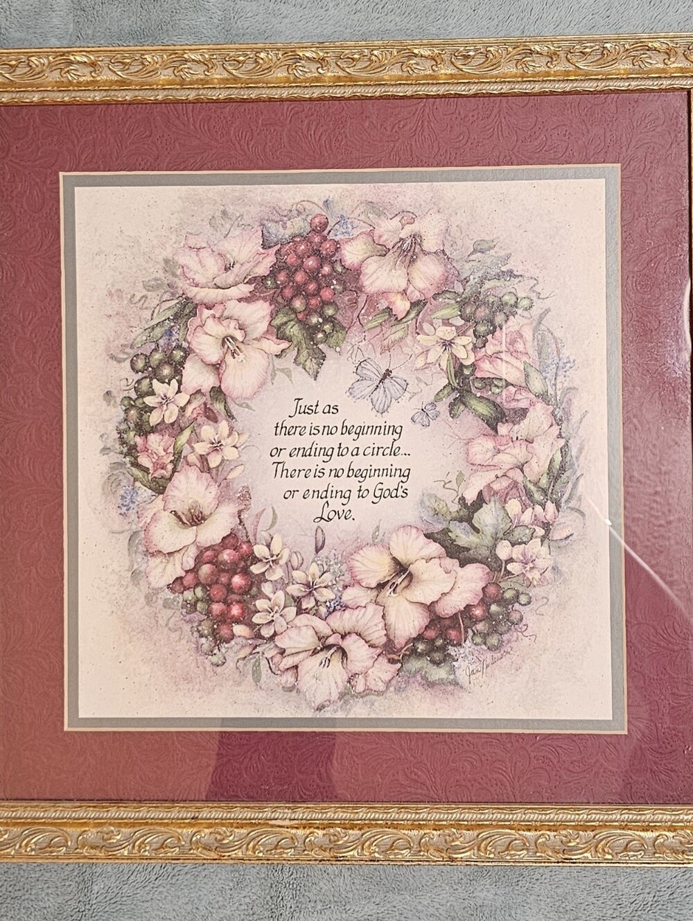 Home Interiors "God's Love" matted picture